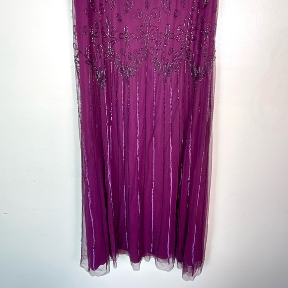 ADRIANNA PAPELL Womens Sequined Long Evening Gown Purple Size 8 - Picture 4 of 13
